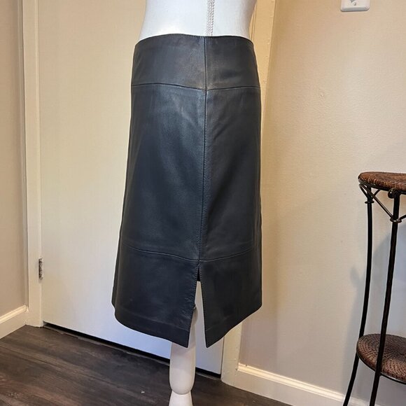 NWT Mardini Gray Leather Pencil Skirt, SIze 8 - Picture 8 of 16